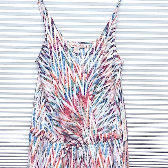 Presley Skye NWT Rainbow Multicolored Chevron Jumpsuit nwt - Picture 3 of 8